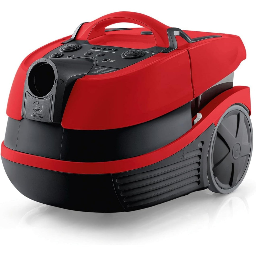 Cet aspirateur au format traineau combine un mouvement rotatif et la collecte de la poussiere