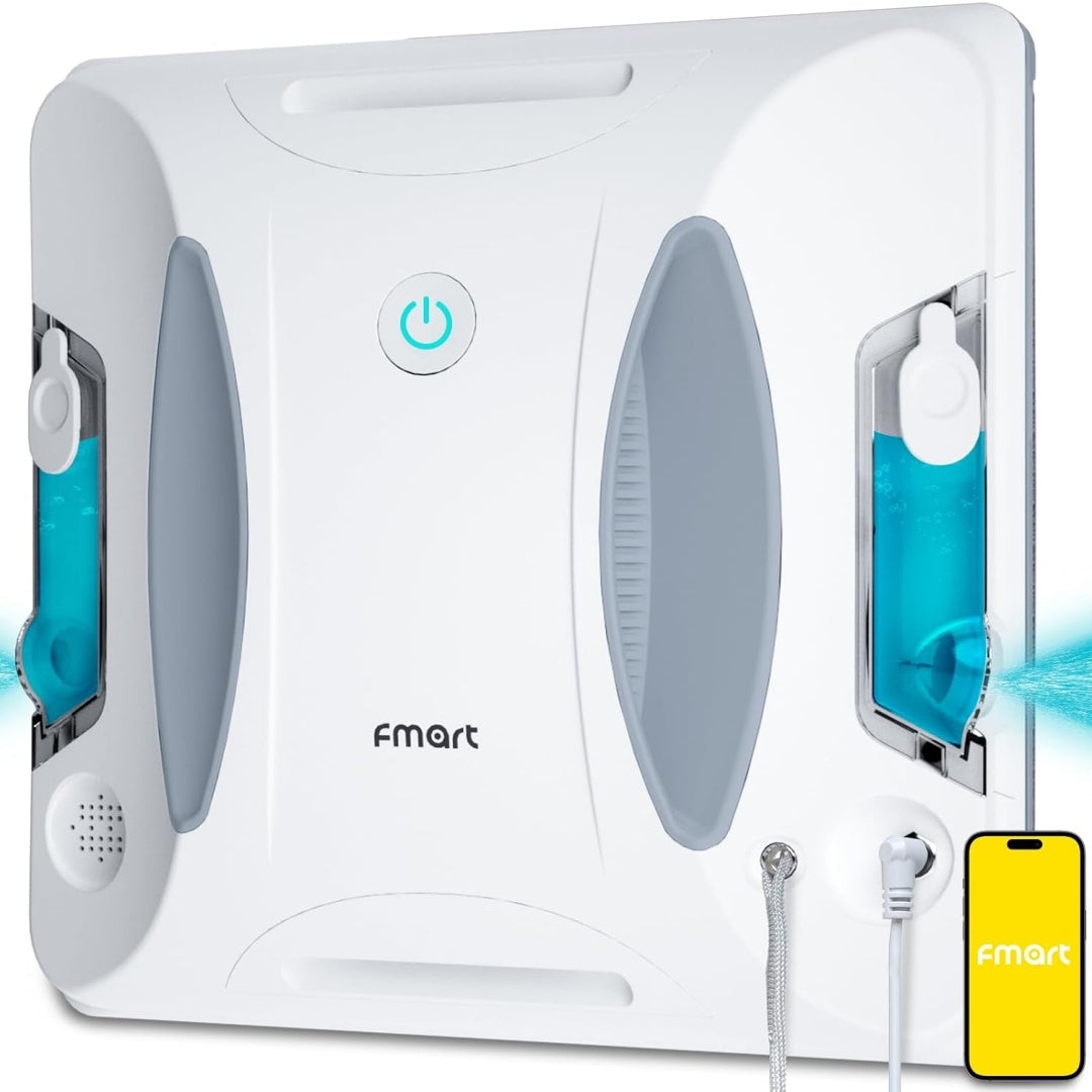 Robot pour surfaces vitrees associant une utilisation sans fil et une pulverisation integree