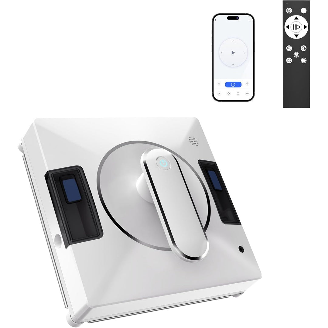 Robot lave vitres avec le deplacement sur la vitre et un reglage par application