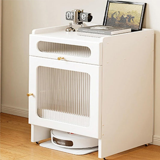 Meuble de rangement associant le rangement du materiel au coloris blanc et gris