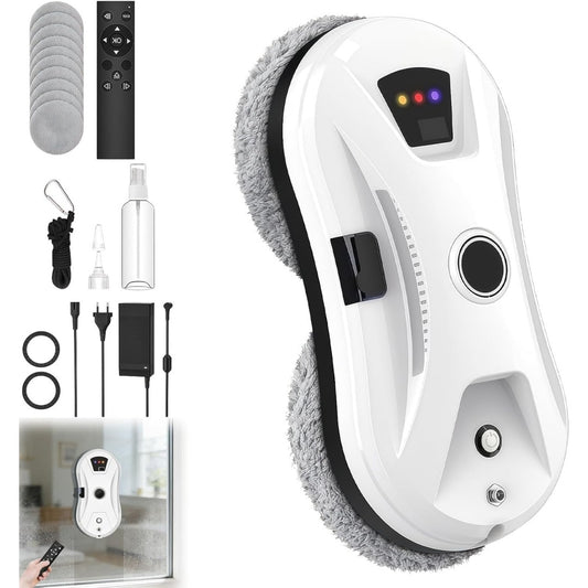 Robot nettoyeur de fenetres alliant un mouvement rotatif et une surface en microfibre
