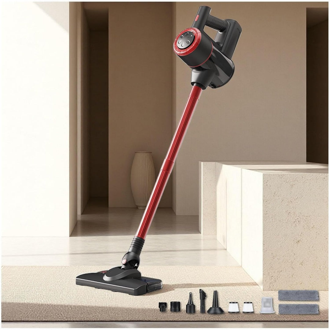 Appareil de lavage des sols, coloris rouge, avec un reservoir amovible