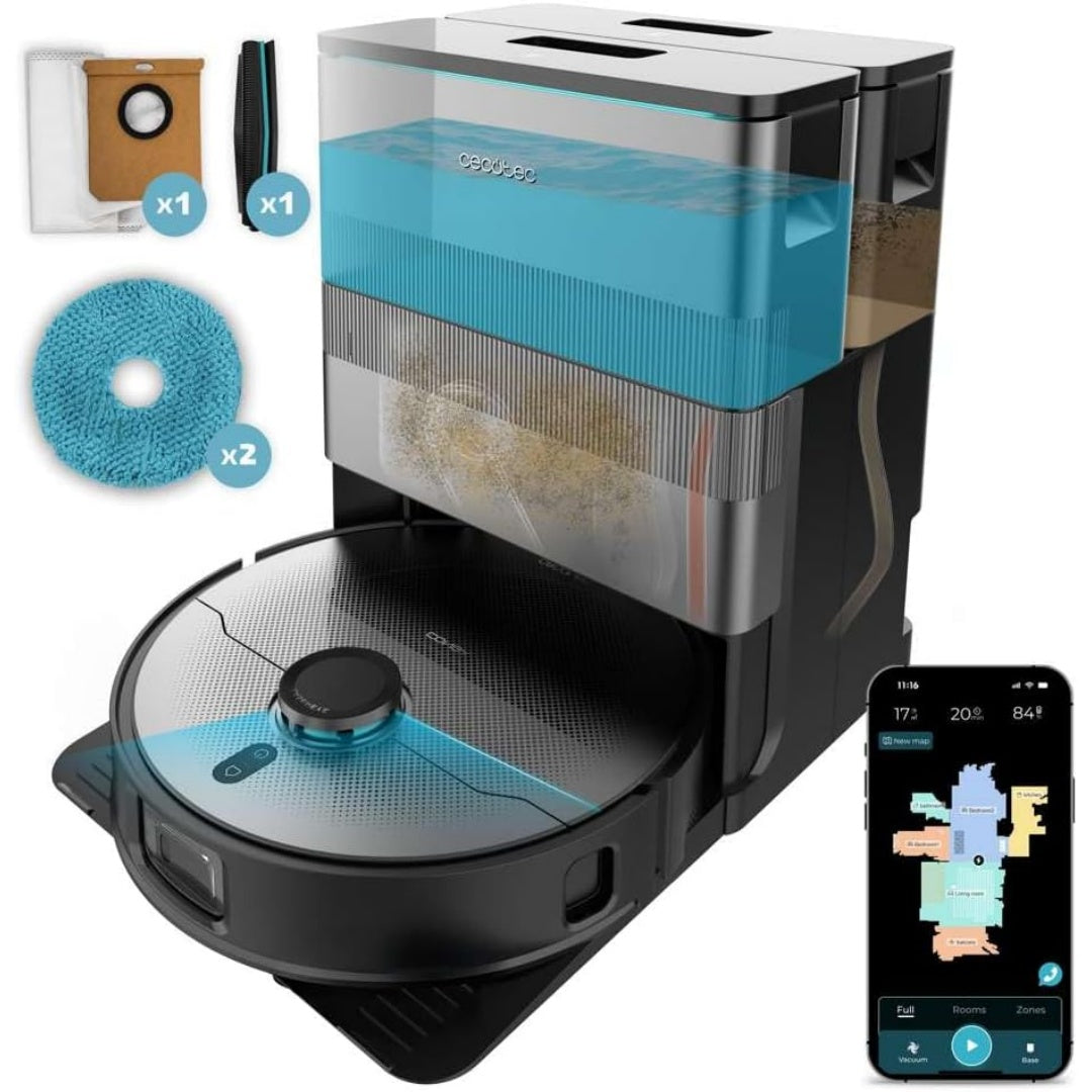Robot avec base de collecte avec un mouvement rotatif