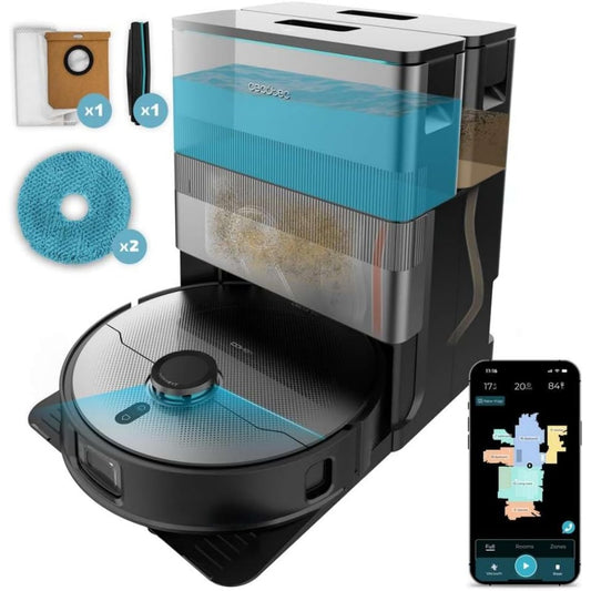 Robot avec base de collecte avec un mouvement rotatif
