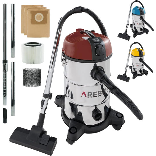 Aspirateur pour liquides et poussieres avec l'entretien des habitacles et un corps en acier inoxydable