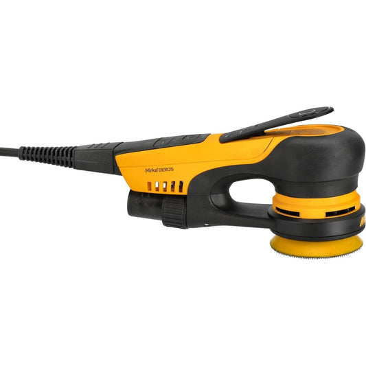Ponceuse electrique associant la preparation des materiaux au coloris noir et jaune